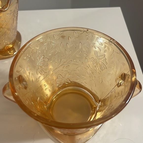 Vintage Peach carnival glass cream and sugar set - Picture 7 of 8